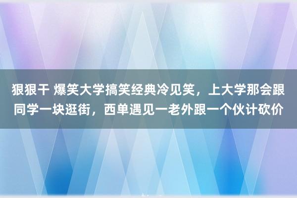 狠狠干 爆笑大学搞笑经典冷见笑，上大学那会跟同学一块逛街，西单遇见一老外跟一个伙计砍价