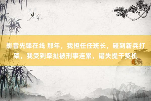 影音先锋在线 那年，我担任任班长，碰到新兵打架，我受到牵扯被刑事连累，错失提干契机